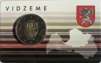 (006) Монета Латвия 2016 год 2 евро "Видземе"  Биметалл  Буклет